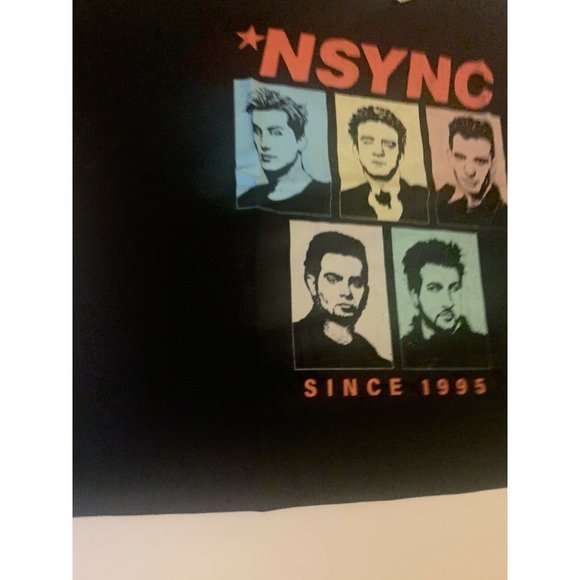 *NSYNC Boy Band Screen Print x Old Navy Black Crop T Shirt Large L New with Tags - Picture 8 of 8